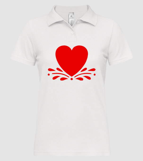 inimă Valentine model alb pe tricou