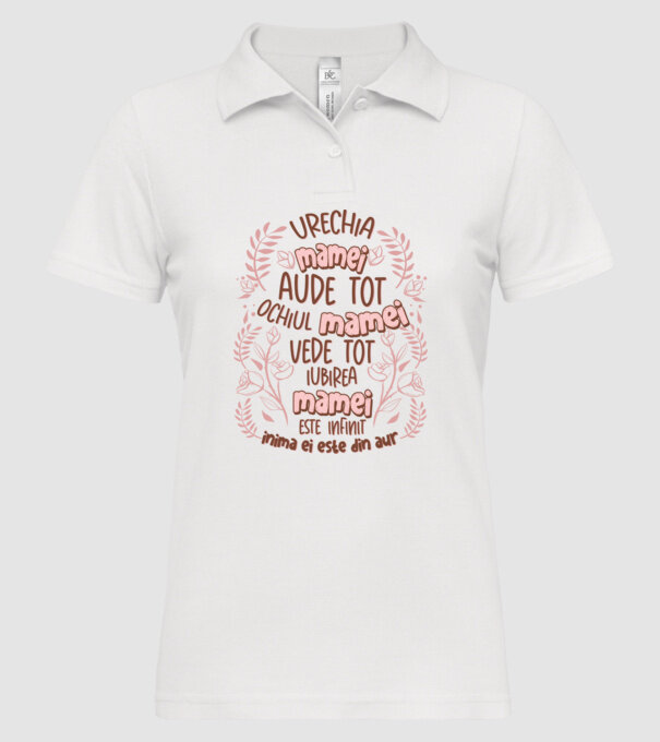 Iubirea mamei este infinit model alb pe tricou