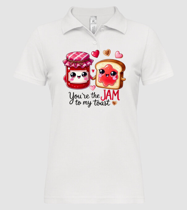 Jam to my Toast model alb pe tricou