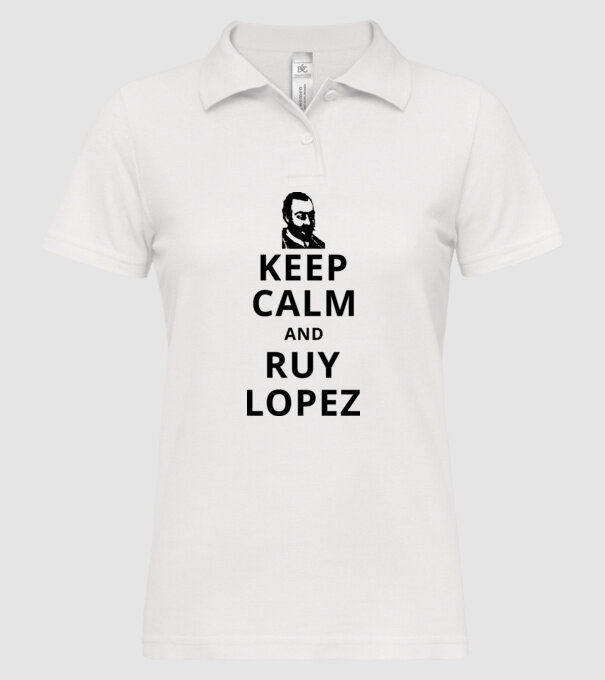 Keep Calm and Ruy Lopez v3 model alb pe tricou