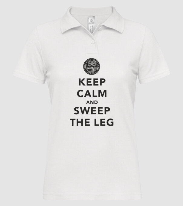 Keep calm and weep the leg cobra kai model alb pe tricou