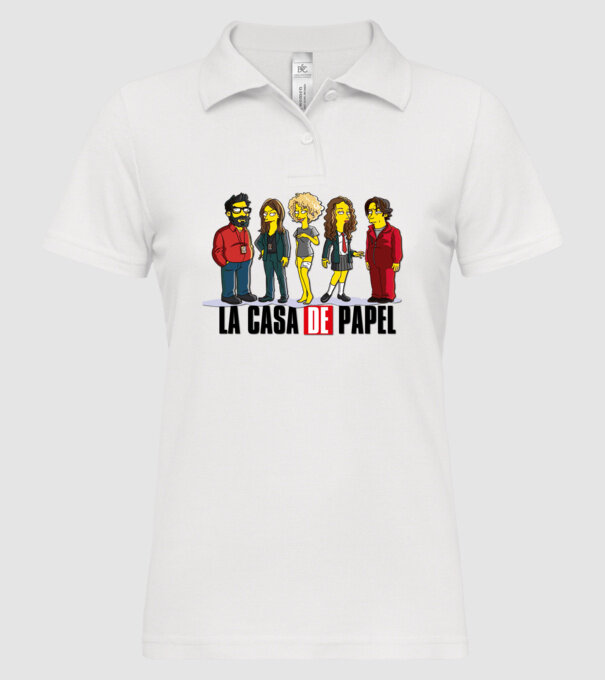 la casa de papel simpson model alb pe tricou