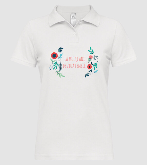 La mulți ani de ziua femeii model alb pe tricou