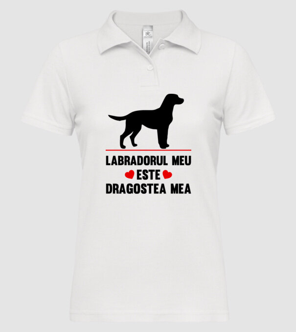 labradorul meu este dragostea mea model alb pe tricou