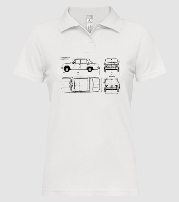 Lada model alb pe tricou
