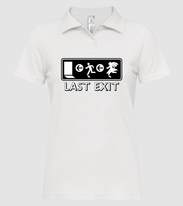 Last Exit model alb pe tricou