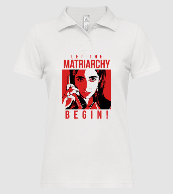 let the matriarchy begin model alb pe tricou