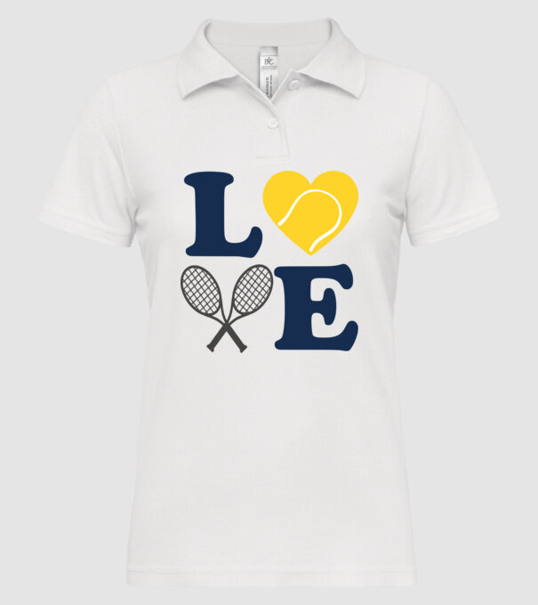 LOVE Tennis model alb pe tricou