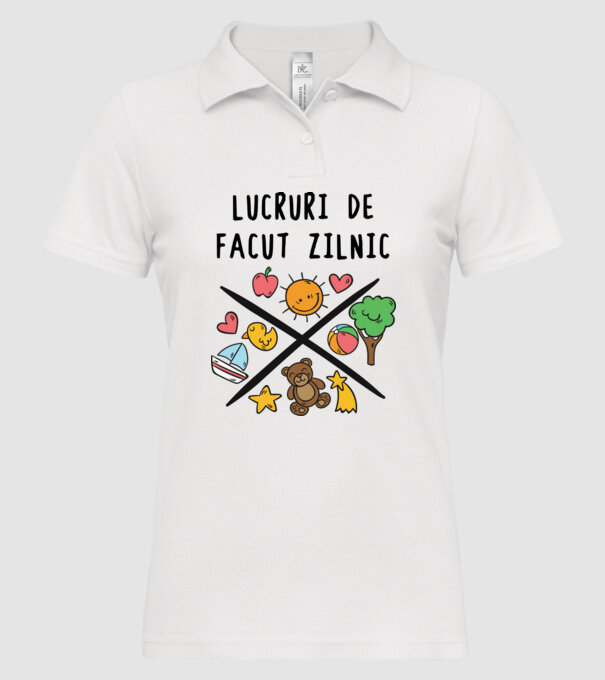 Lucruri de făcut zilnic model alb pe tricou