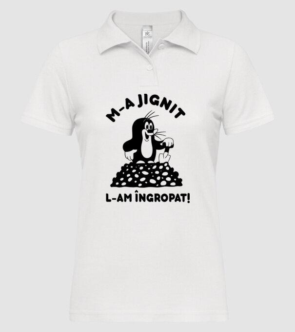 M-a jignit, l-am îngropat model alb pe tricou