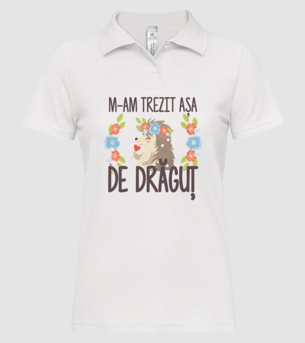 M-am trezit așa de drăguț model alb pe tricou