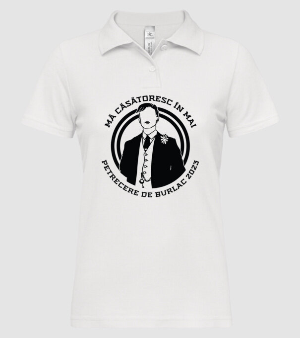 mă căsătoresc în mai - petrecere de burlac model alb pe tricou