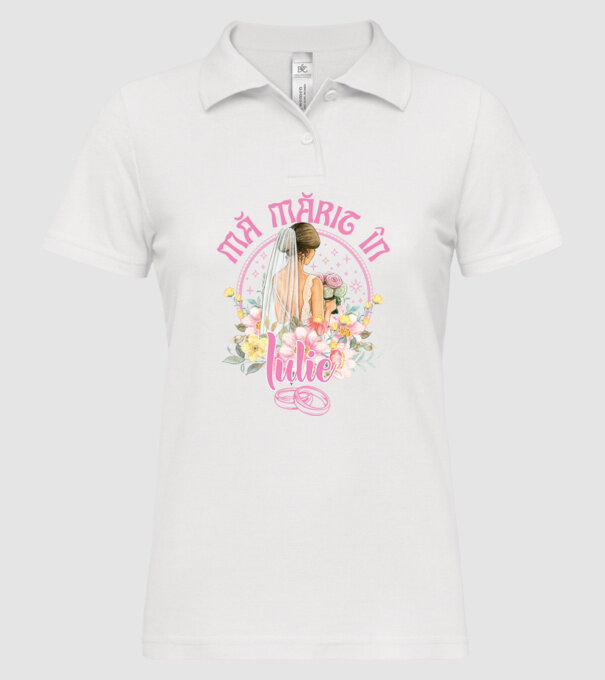 mă mărit - în iulie model alb pe tricou