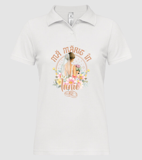 mă mărit - în iunie model alb pe tricou