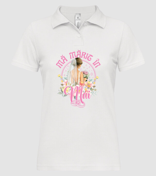 mă mărit - în mai model alb pe tricou