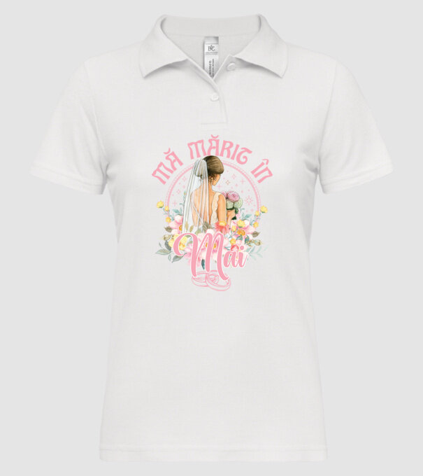mă mărit - în mai model alb pe tricou