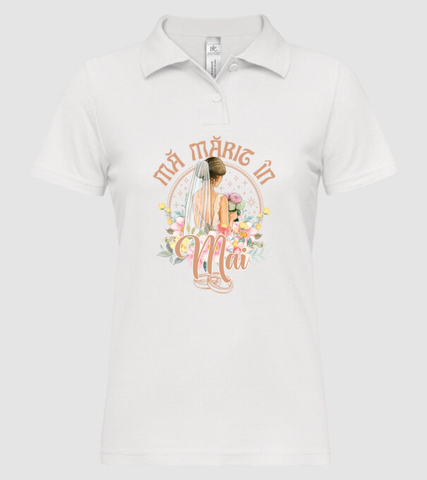mă mărit - în mai model alb pe tricou
