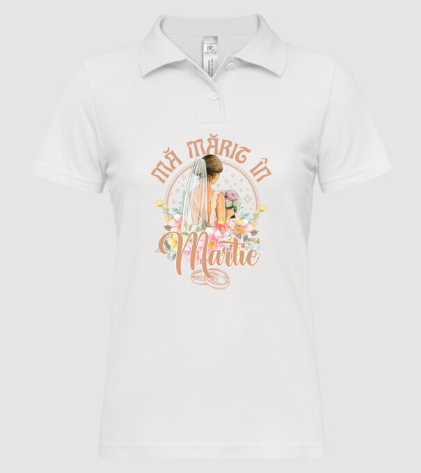 mă mărit - în martie model alb pe tricou