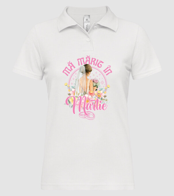 mă mărit - în martie model alb pe tricou