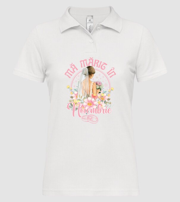 mă mărit - în noiembrie model alb pe tricou