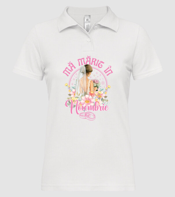 mă mărit - în noiembrie model alb pe tricou