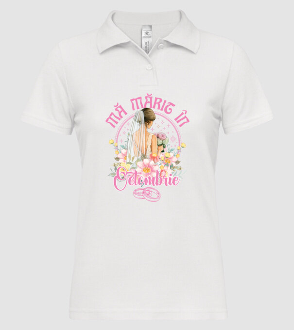 mă mărit - în octombrie model alb pe tricou