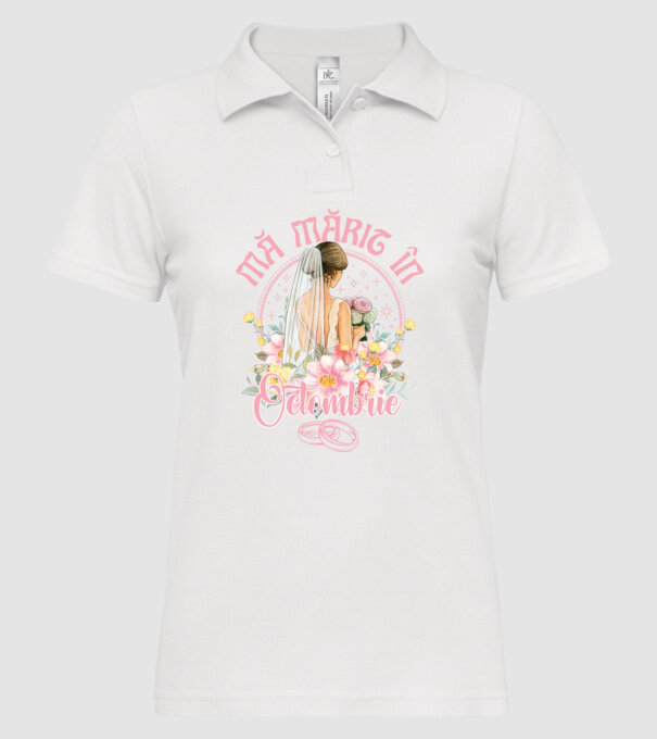 mă mărit - în octombrie model alb pe tricou