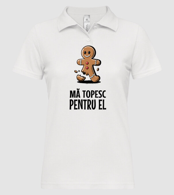 Mă topesc pentru el alb model alb pe tricou