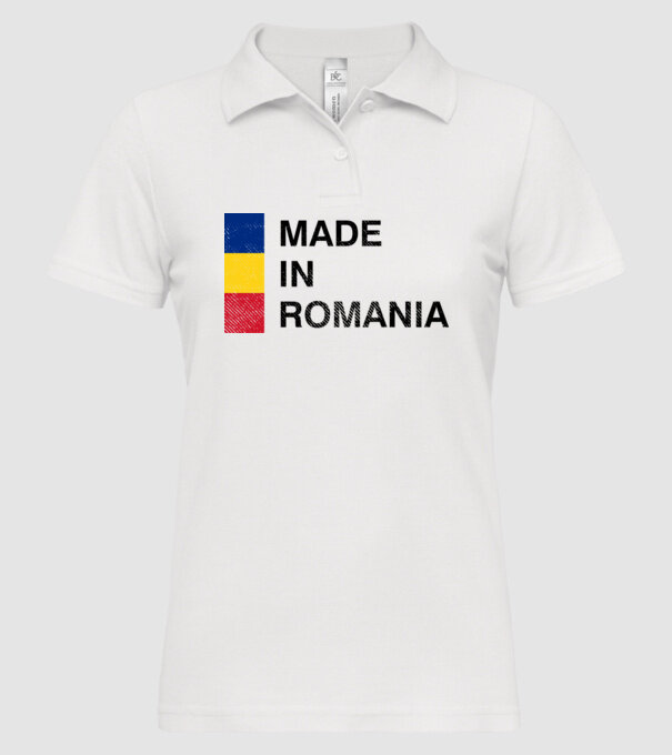 made in romania model alb pe tricou