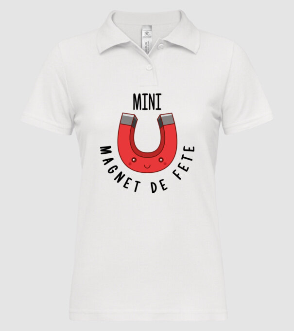 Mini magnet de fete model alb pe tricou