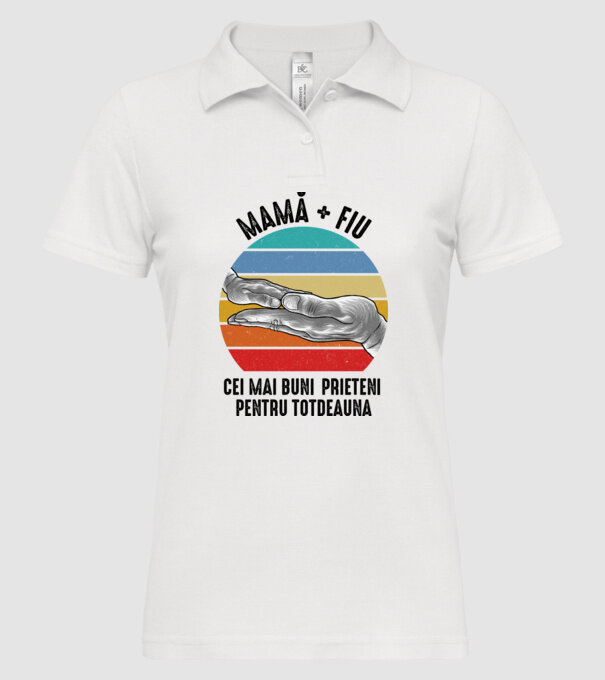 Mamă + fiu - Cei mai buni prieteni pentru totdeauna model alb pe tricou
