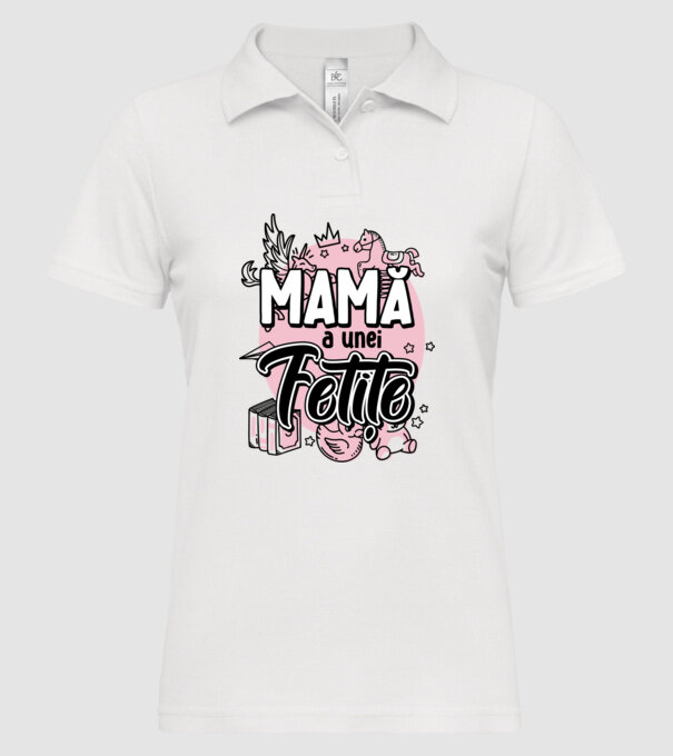 Mamă a unei fetițe model alb pe tricou
