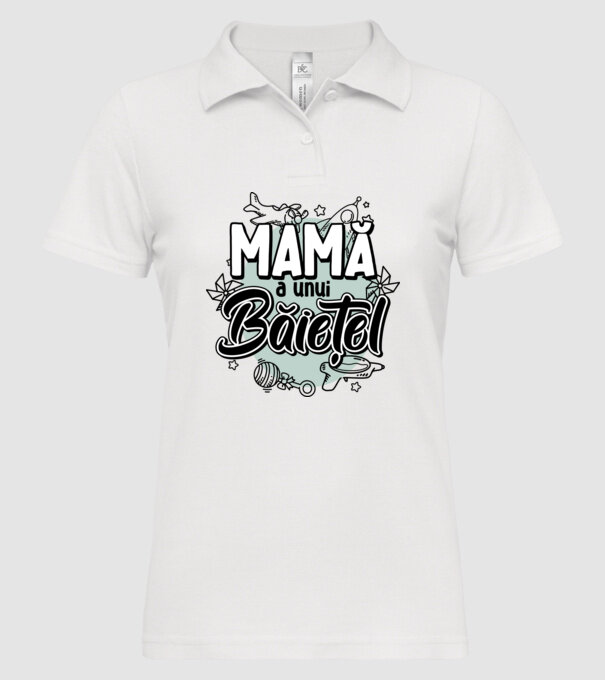 Mamă a unui băiețel model alb pe tricou