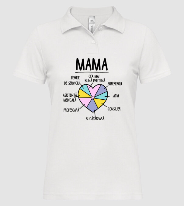 Mama cea mai bună prietenă, supererou model alb pe tricou