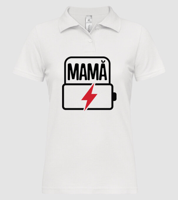 Mamă la încărcat model alb pe tricou