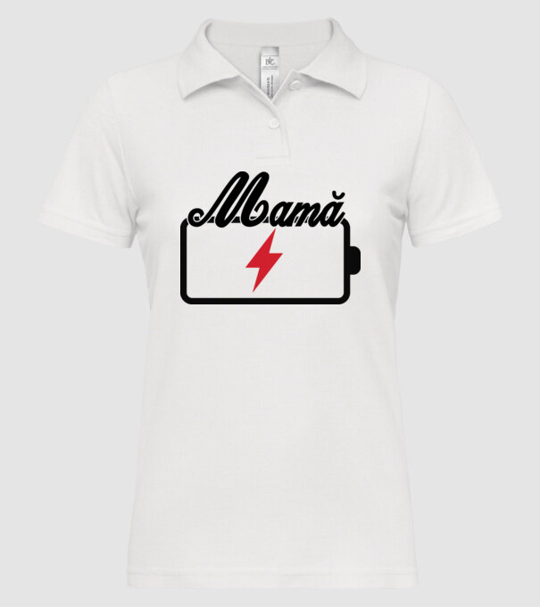 Mamă la încărcat model alb pe tricou