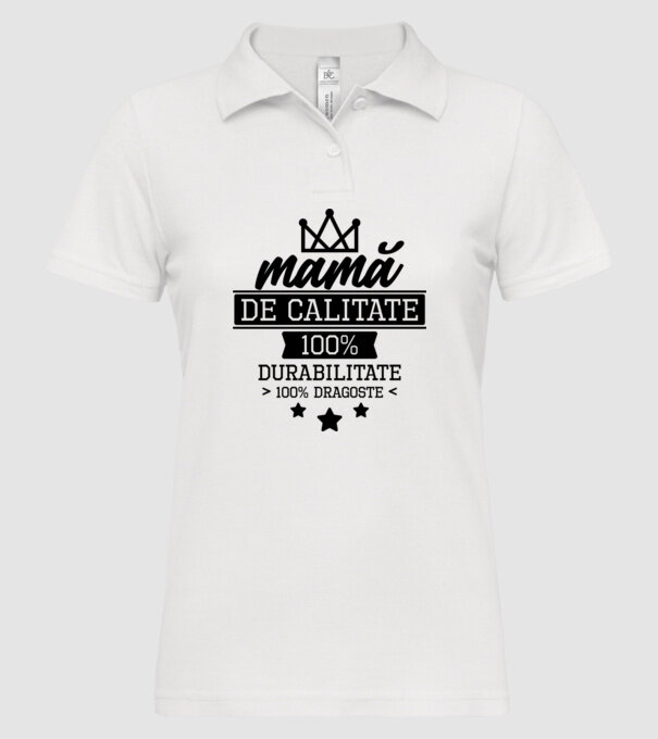mamă de calitate, 100% durabilitate 100% dragoste model alb pe tricou