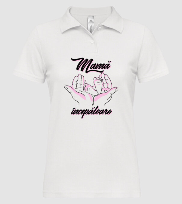 Mamă începătoare model alb pe tricou