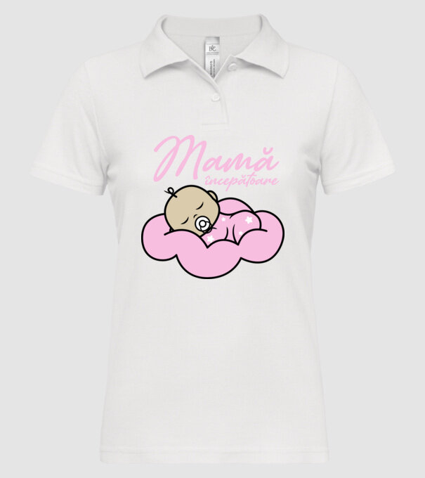 Mamă începătoare model alb pe tricou