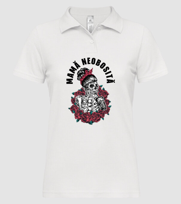 Mamă neobosită model alb pe tricou