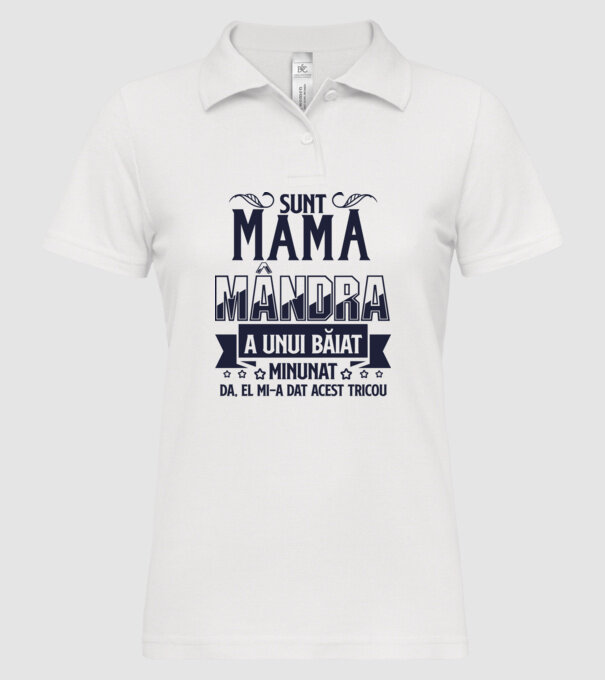 Sunt mama mândră a unui băiat minunat - da, el mi-a dat acest tricou model alb pe tricou