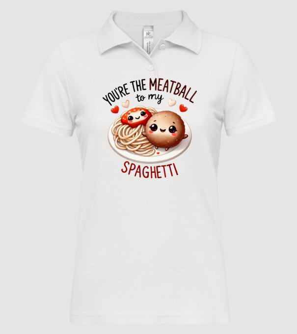 Meatball to my Spaghetti model alb pe tricou