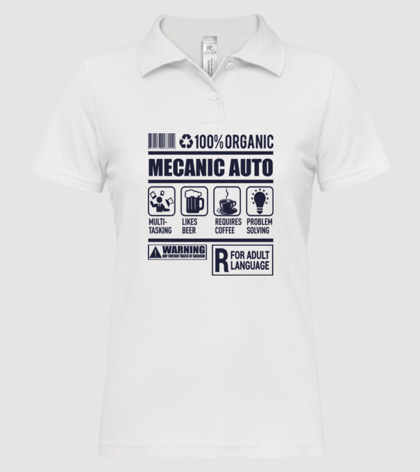 MECANIC AUTO model alb pe tricou