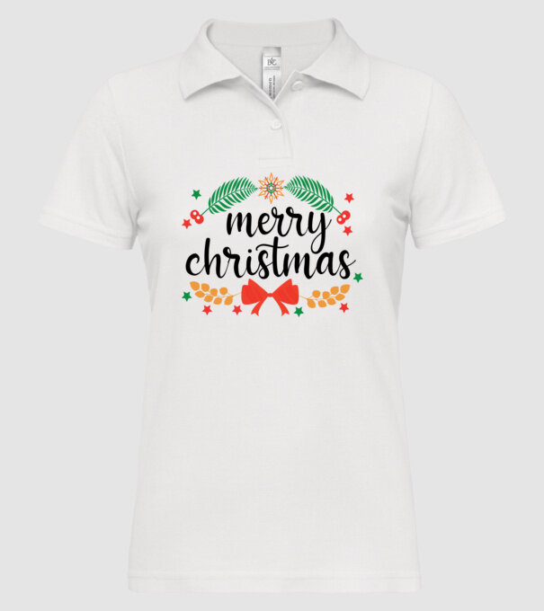 Merry christmas model alb pe tricou