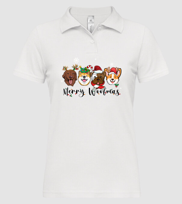 Merry woofmas 2 model alb pe tricou
