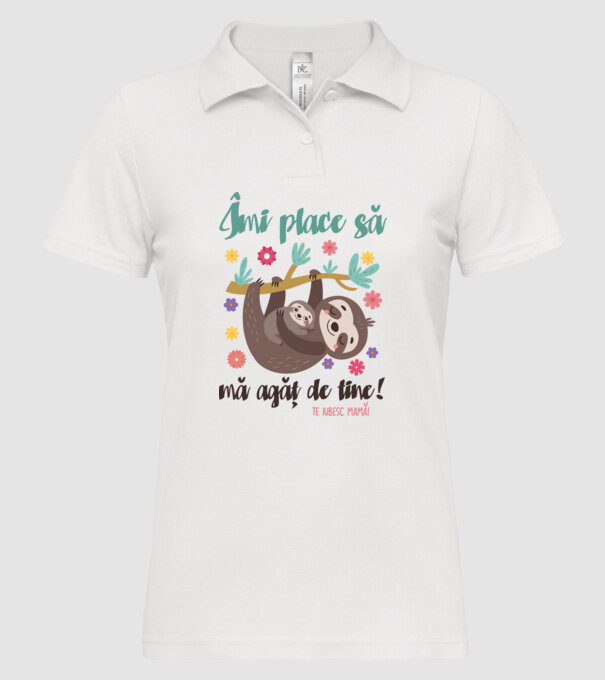Îmi place că te agăți de mine! model alb pe tricou