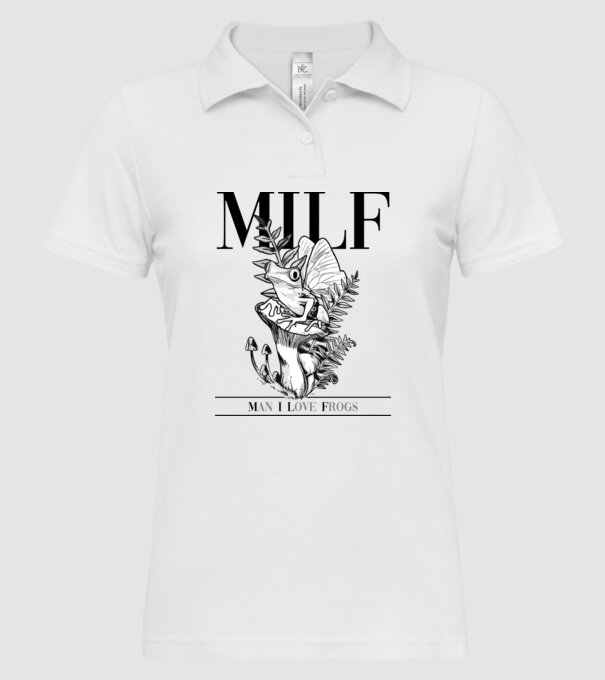 MILF man i love frogs model alb pe tricou
