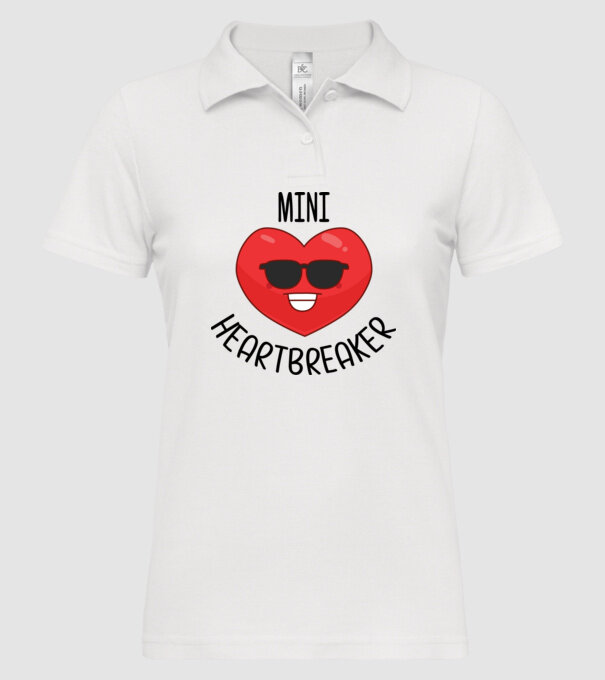 mini heartbreaker model alb pe tricou