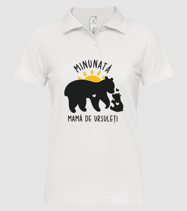 Minunată mamă de ursuleți model alb pe tricou
