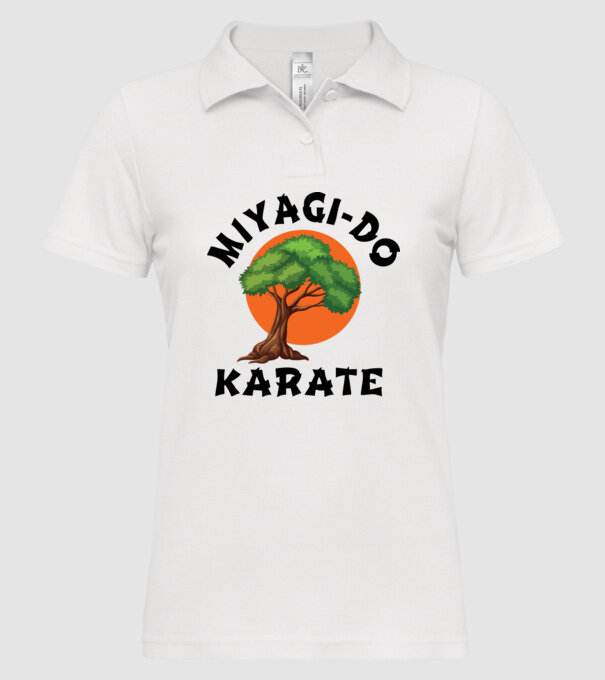 Miyagi-do karate logo model alb pe tricou